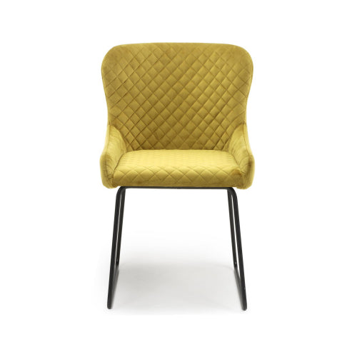 Galway Brushed Velvet Mustard Dining Chair